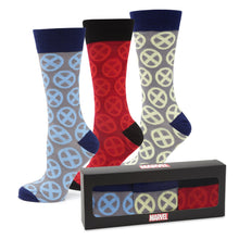 Load image into Gallery viewer, Marvel X-Men Socks 3 Pack with Lapel Pin Gift Set
