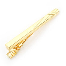 Load image into Gallery viewer, Gold Etched Lines Tie Clip
