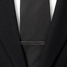 Load image into Gallery viewer, Gunmetal and Onyx Inlaid Tie Clip
