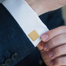 Load image into Gallery viewer, Gold Stainless Engravable Square Cufflinks
