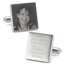 Load image into Gallery viewer, Heaven so far away Custom Photo Engravable Cufflinks
