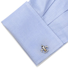 Load image into Gallery viewer, Sterling Silver Two-Tone Fleur De Lis Cufflinks
