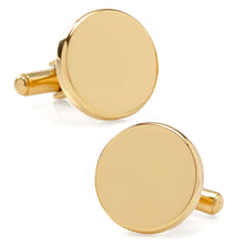 Load image into Gallery viewer, Stainless Steel Round Infinity Gold Engravable Cufflinks
