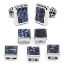 Load image into Gallery viewer, Silver and Sodalite JFK Presidential 5-Stud Set
