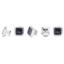 Load image into Gallery viewer, Silver and Sodalite JFK Presidential Studs
