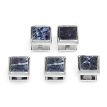 Load image into Gallery viewer, Silver and Sodalite JFK Presidential Studs
