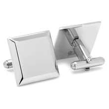 Load image into Gallery viewer, Stainless Steel Beveled Edge Engravable Square Cufflinks
