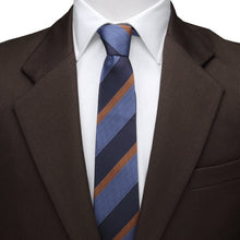 Load image into Gallery viewer, The Andrew Tie (Blue Orange Stripe Men's Tie)
