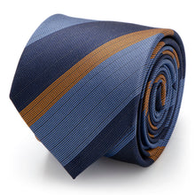 Load image into Gallery viewer, The Andrew Tie (Blue Orange Stripe Men's Tie)
