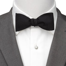 Load image into Gallery viewer, Black Self Tie Bow Tie
