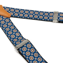 Load image into Gallery viewer, Blue Motif Patterned Convertible Suspenders
