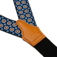 Load image into Gallery viewer, Blue Motif Patterned Convertible Suspenders
