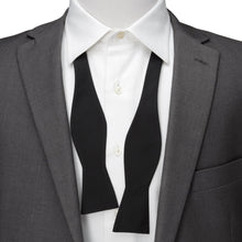 Load image into Gallery viewer, Black Formal Pinstripe Silk Bow Tie
