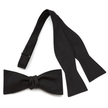 Load image into Gallery viewer, Black Formal Pinstripe Silk Bow Tie
