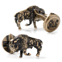Load image into Gallery viewer, Antique Bronze Bison Cufflinks
