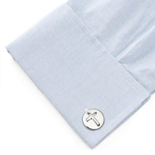 Load image into Gallery viewer, Cross Round Stainless Steel Cufflinks
