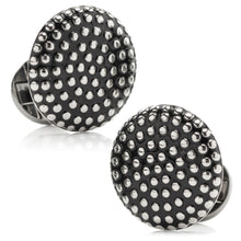 Load image into Gallery viewer, Silver Circle Dot Texture Cufflinks
