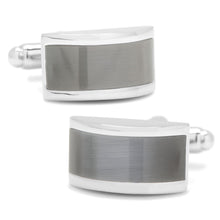 Load image into Gallery viewer, Gray Cat's Eye Bridged Cufflinks
