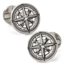 Load image into Gallery viewer, Antique Compass Stainless Steel Cufflinks
