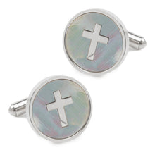 Load image into Gallery viewer, Cross Mother of Pearl Stainless Steel Cufflinks
