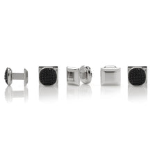 Load image into Gallery viewer, Stainless Steel with Black Pave Crystal 5-Studs
