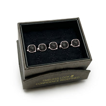 Load image into Gallery viewer, Stainless Steel with Black Pave Crystal 5-Studs
