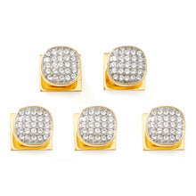 Load image into Gallery viewer, Stainless Steel Gold Plated White Pave Crystal  5-Studs
