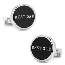 Load image into Gallery viewer, Best Dad Black Stainless Steel Cufflinks
