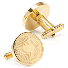 Load image into Gallery viewer, Gold Dove Radial Cufflinks
