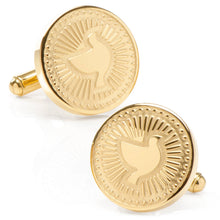 Load image into Gallery viewer, Gold Dove Radial Cufflinks
