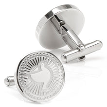 Load image into Gallery viewer, Silver Dove Radial Cufflinks
