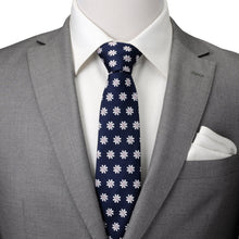 Load image into Gallery viewer, Daisy Navy Blue Men's Tie
