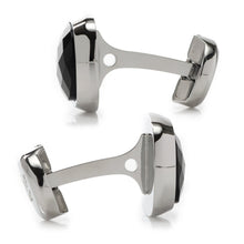Load image into Gallery viewer, Faceted Onyx Cushion Cufflinks
