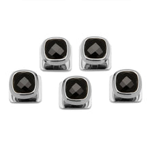Load image into Gallery viewer, Faceted Onyx Cushion 5-Studs
