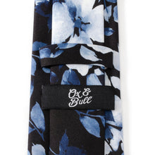 Load image into Gallery viewer, Painted Floral Black Silk Men's Tie
