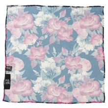 Load image into Gallery viewer, Painted Floral Navy Pocket Square

