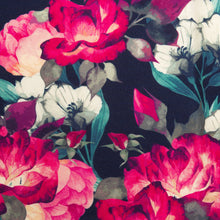 Load image into Gallery viewer, Painted Floral Navy Pocket Square
