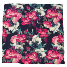 Load image into Gallery viewer, Painted Floral Navy Pocket Square
