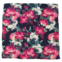 Load image into Gallery viewer, Painted Floral Navy Necktie and Pocket Square Gift Set
