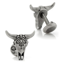 Load image into Gallery viewer, Antique Stainless Steel Carved Cow's Skull
