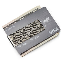 Load image into Gallery viewer, Geometric Stainless Steel Gunmetal Engraved Money Clip
