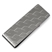 Load image into Gallery viewer, Geometric Stainless Steel Gunmetal Engraved Money Clip
