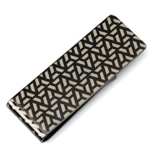 Load image into Gallery viewer, Geometric Stainless Steel Gunmetal Engraved Money Clip
