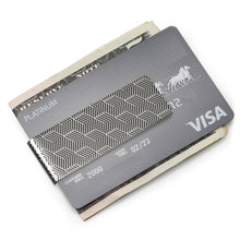 Load image into Gallery viewer, Geometric Stainless Steel Gunmetal Engraved Money Clip
