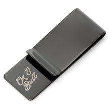 Load image into Gallery viewer, Geometric Stainless Steel Gunmetal Engraved Money Clip
