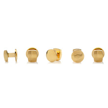 Load image into Gallery viewer, Stainless Steel Gold Tartan Plaid 5-Studs
