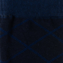 Load image into Gallery viewer, Grid Navy Men's Socks
