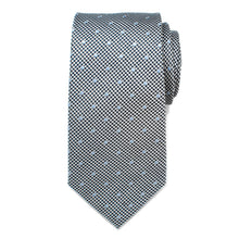 Load image into Gallery viewer, Dotted Herringbone Gray Silk Tie
