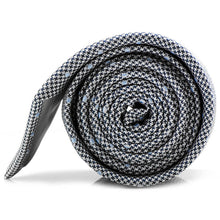 Load image into Gallery viewer, Dotted Herringbone Gray Silk Tie
