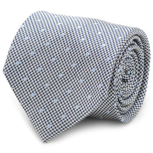 Load image into Gallery viewer, Dotted Herringbone Gray Silk Tie
